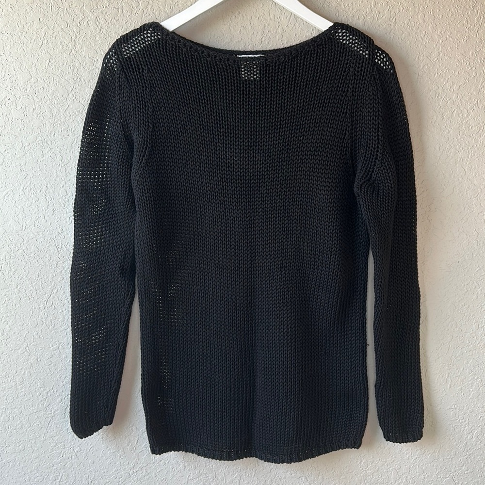 Willi Smith Women's 100%‎ Mercerized Cotton Crew Neck Sweater Size M Black